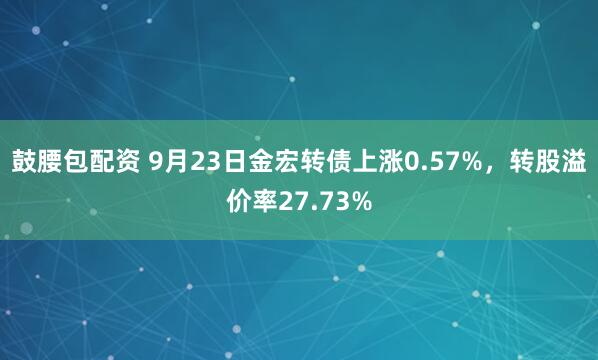 鼓腰包配资 9月23日金宏转债上涨0.57%，转股溢价率27.73%